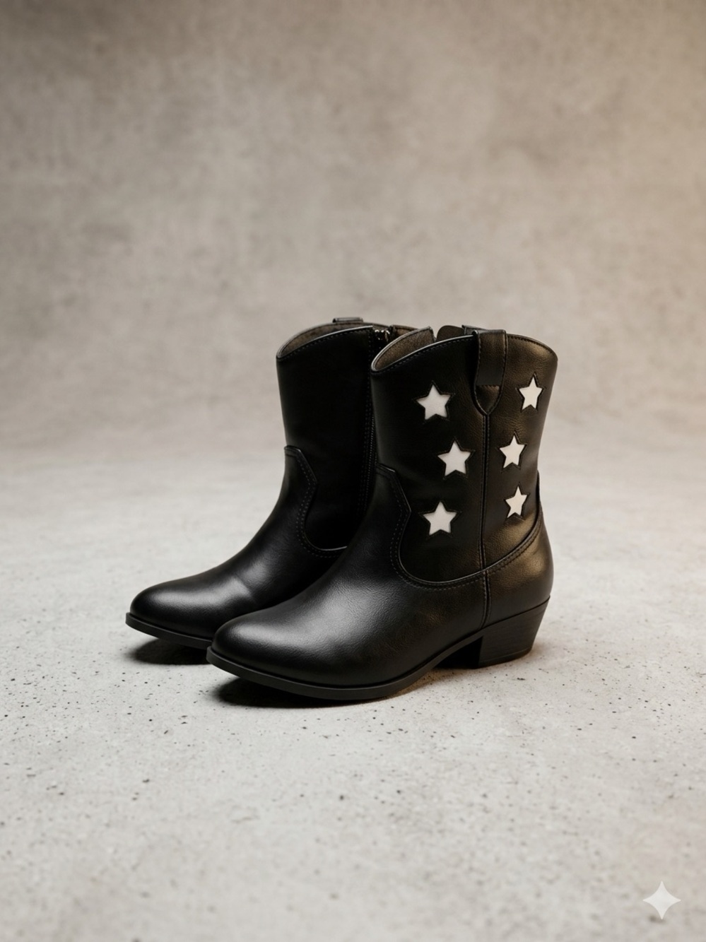Like new art class Black Kids Star-Accent Cowboy Boots